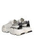 Dolce & Gabbana White Silver DAYMASTER Leather Men Sneakers Shoes